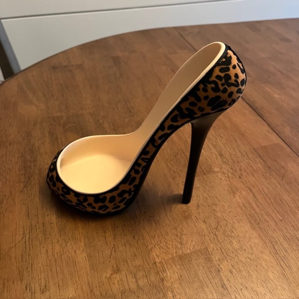 Wild Eye Designs High Heel Stiletto Leopard Print Wine Bottle Holder